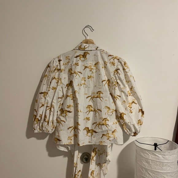 NWT SOLD OUT GANNI WESTON TIE FRONT SHIRT - Picture 7 of 8